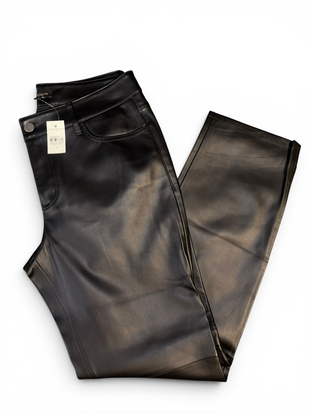 NWT Ann Taylor Straight Leg Leather Pants - Size 4